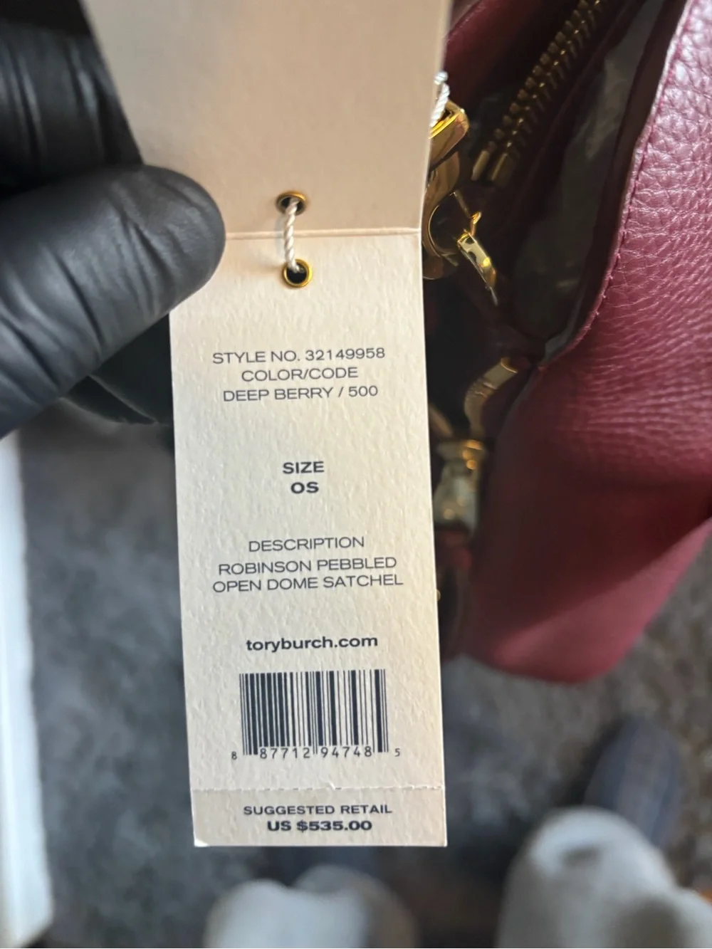 ⭐️Tory Burch Pebbled Robinson Open Dome Satchel NWT‎